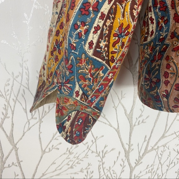 VINTAGE COLDWATER CREEK Ethnic Paisley Print Zip-Up Jacket Large Batik - Picture 7 of 14